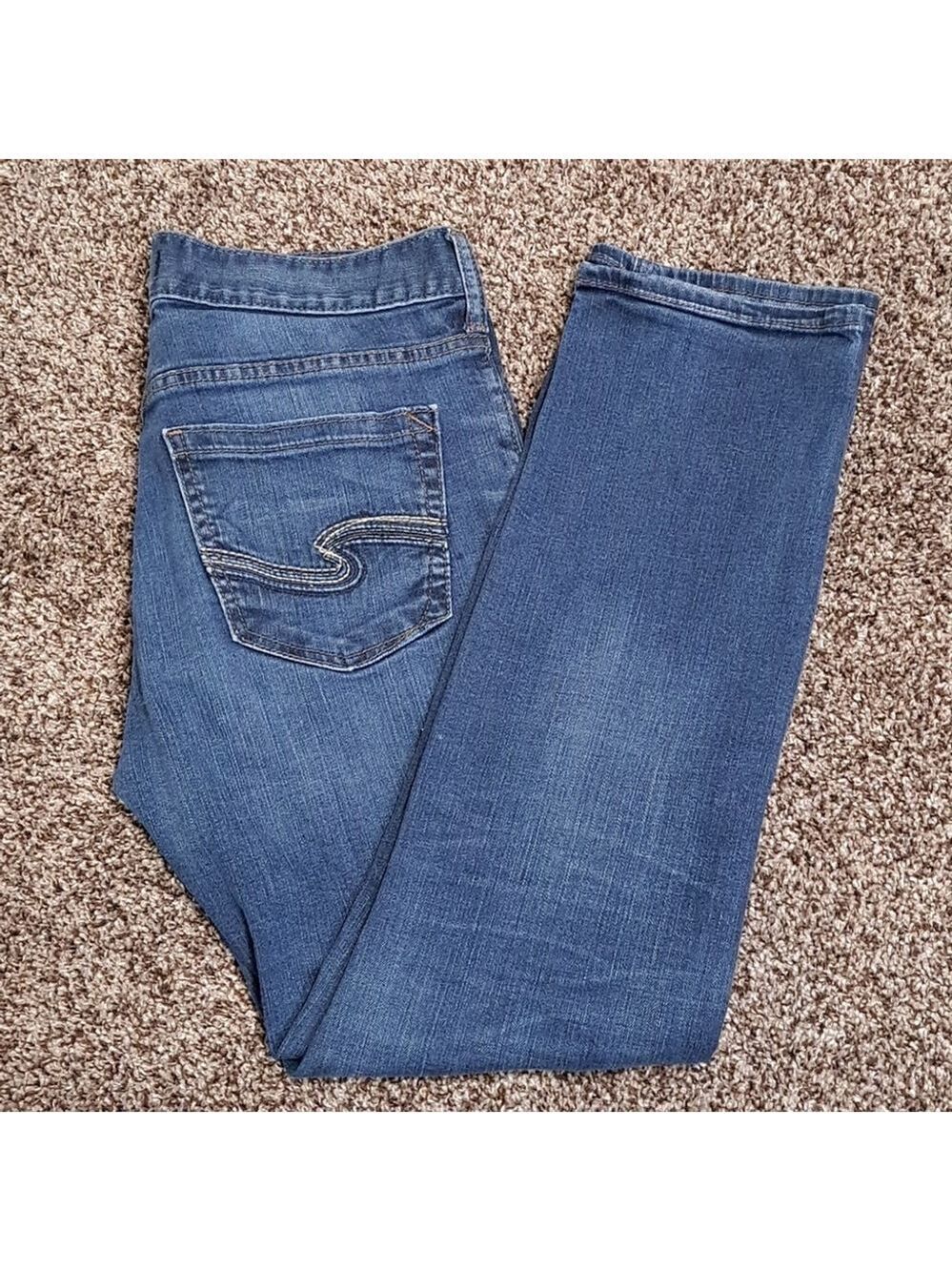 Silver Jeans Konrad Men's Straight Jeans Mid rise Blue 30x28